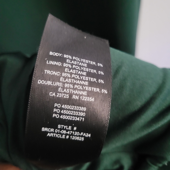 ARITZIA BABATON 'Press' V-neckline Forest Green Midi Dress - Picture 11 of 14